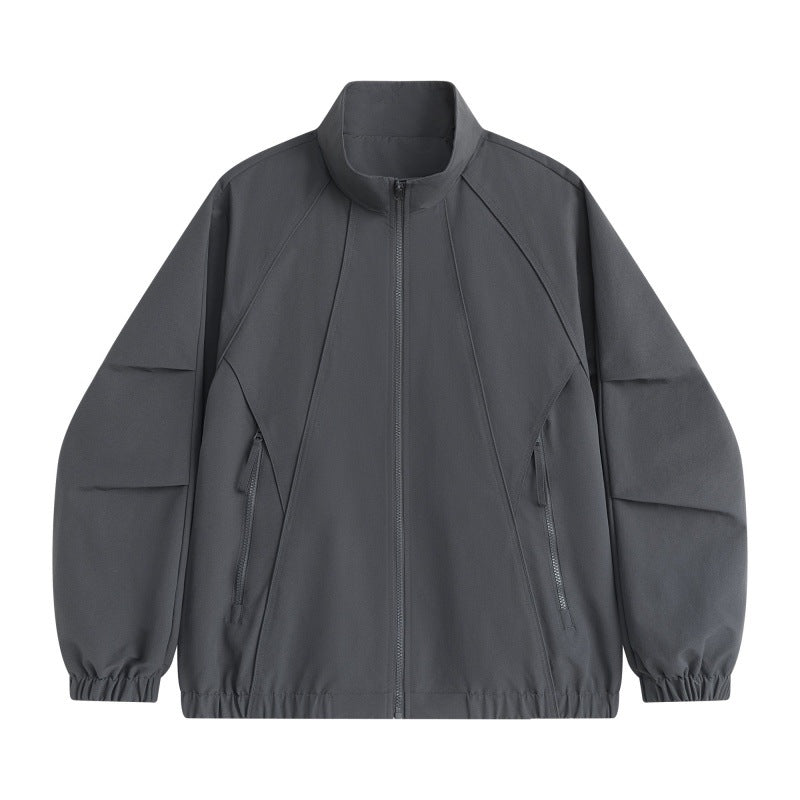 Herren Technische Oversize-Softshell-Trainingsjacke mit Stehkragen, ergonomischen Teilungsnähten & wasserabweisender Beschichtung Drune