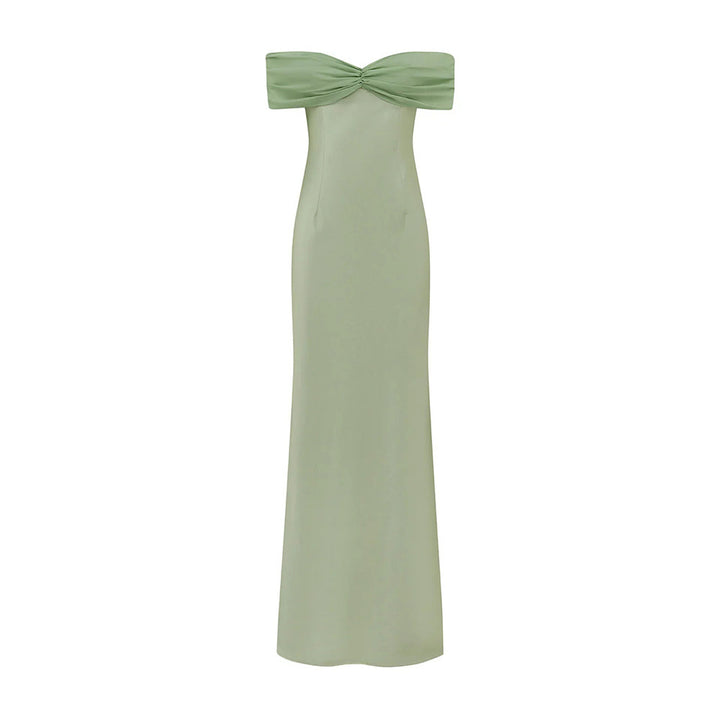 Damen elegantes Maxikleid mit schulterfreiem Design Drune