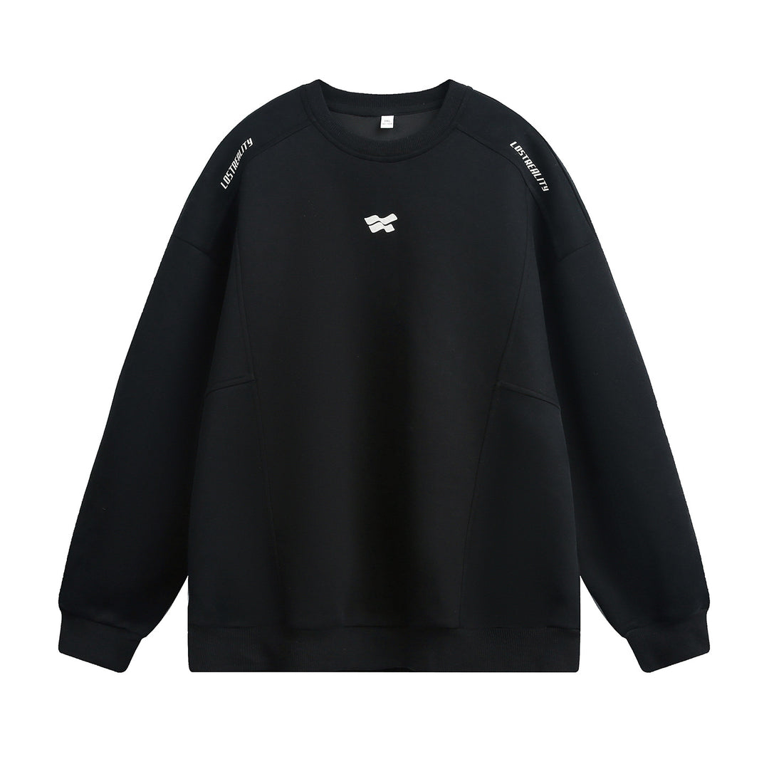 Unisex Oversize Sweatshirt mit Drop-Shoulder, Logo-Applikation und seitlichen Eingrifftaschen Drune