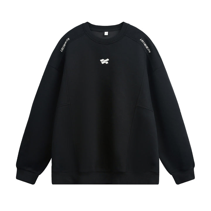 Unisex Oversize Sweatshirt mit Rundhalsausschnitt, Schulter-Branding und eingesetzten Seitentaschen Drune