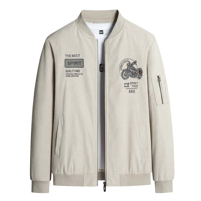 Herren Modische Bomberjacke mit stylischem Motorrad-Design Drune