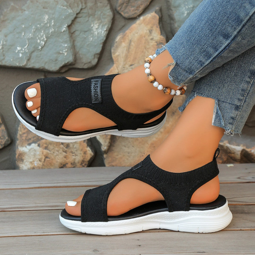 Damen Bequeme Freizeit-Sandalen mit elastischen Riemen und gepolsterter Sohle Drune