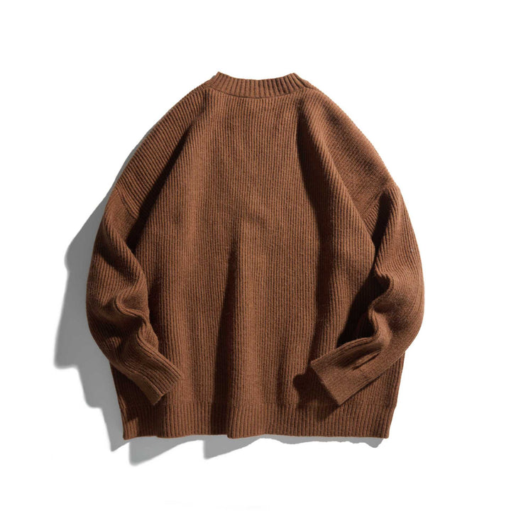 Damen Oversize Rippenstrick-Cardigan mit V‑Ausschnitt und aufgesetzten Taschen Drune