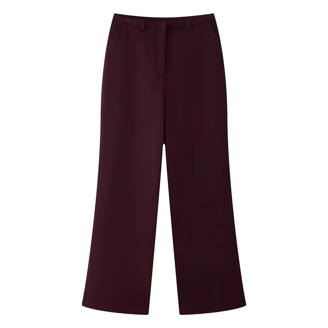 Damen nan weite Highwaist-Hose mit Palazzo-Silhouette, Bundschlaufen und verdeckter Verschluss Drune