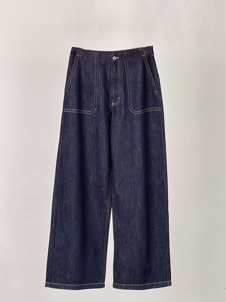Damen Modische Jeans mit weitem Schnitt und hohem Bund Drune