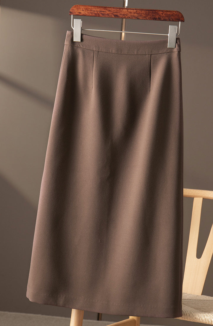 Damen Eleganter Midirock mit hoher Taille Drune