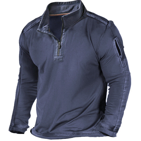 Herren funktionales Sweatshirt mit Stehkragen und Reißverschluss Drune