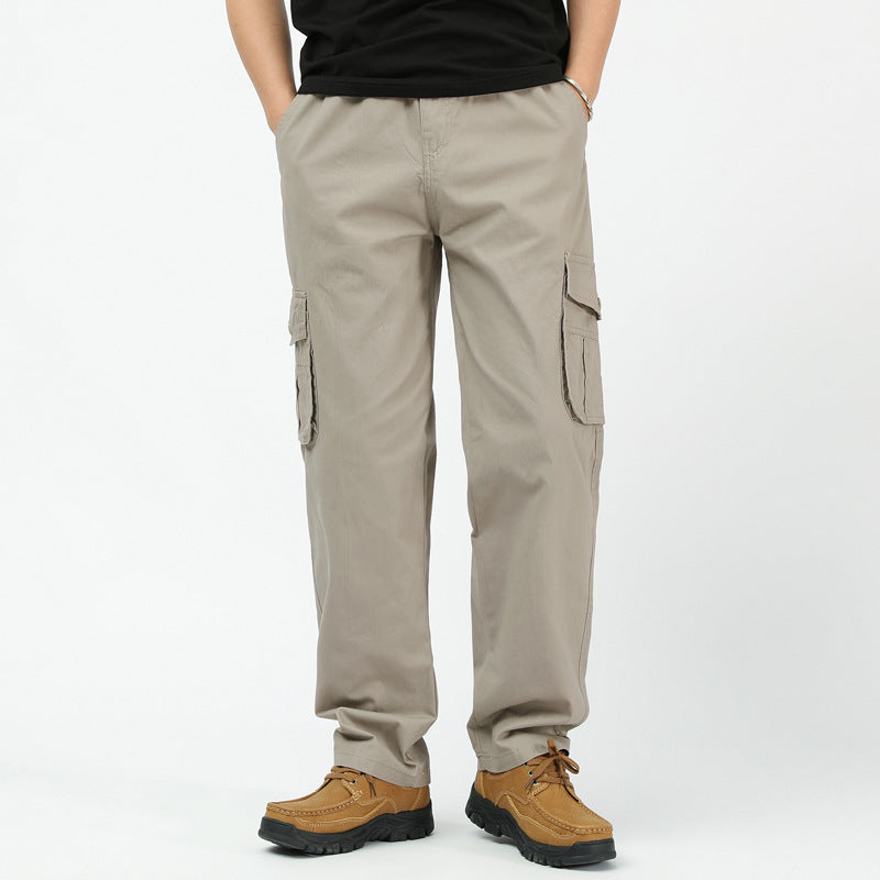 Herren utilitaristische Cargohose mit geradem Schnitt und Multifachtaschen Drune