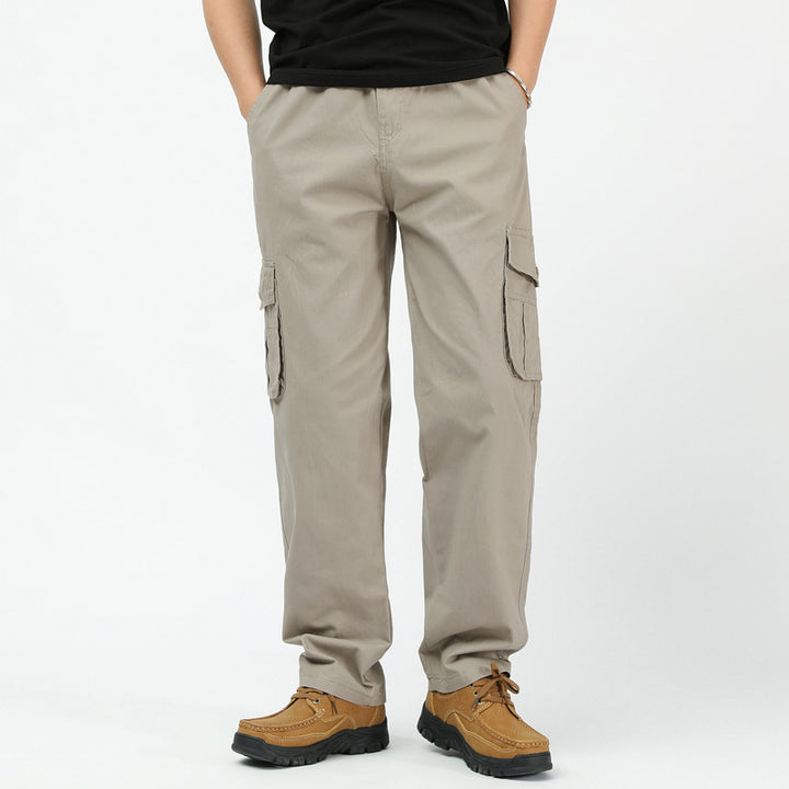 Herren utilitaristische Cargohose mit geradem Schnitt und Multifachtaschen Drune