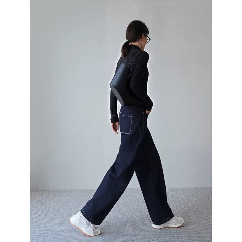 Damen Weite Jeans mit hohem Bund Drune