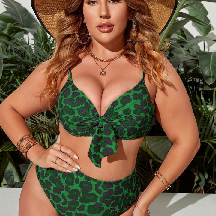 Damen Hochtailliertes Triangel-Bikini-Set mit Schleifen-Detail Drune