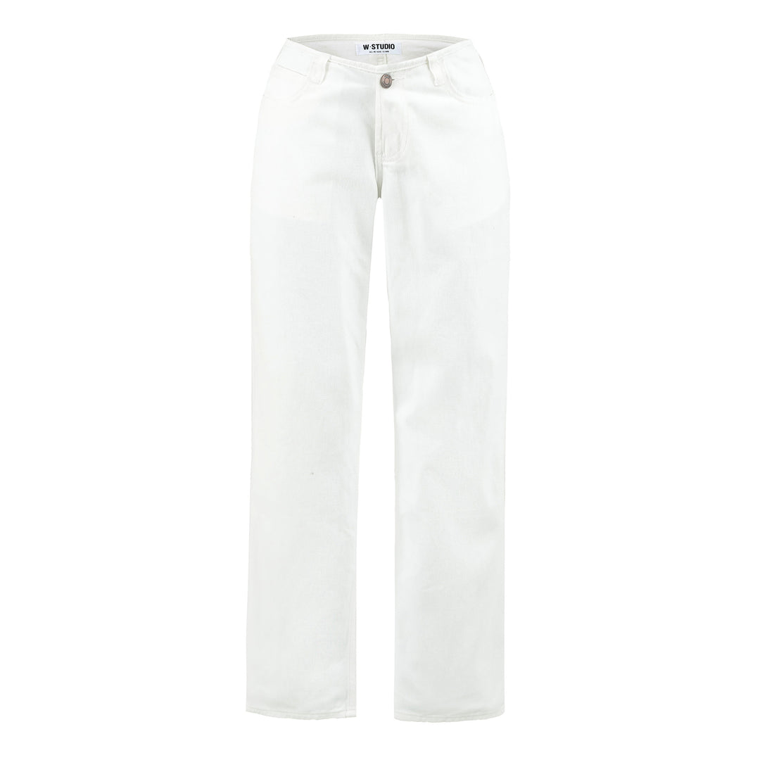 Damen Highwaist Cropped-Jeans mit geradem Schnitt und weitem Bein Drune