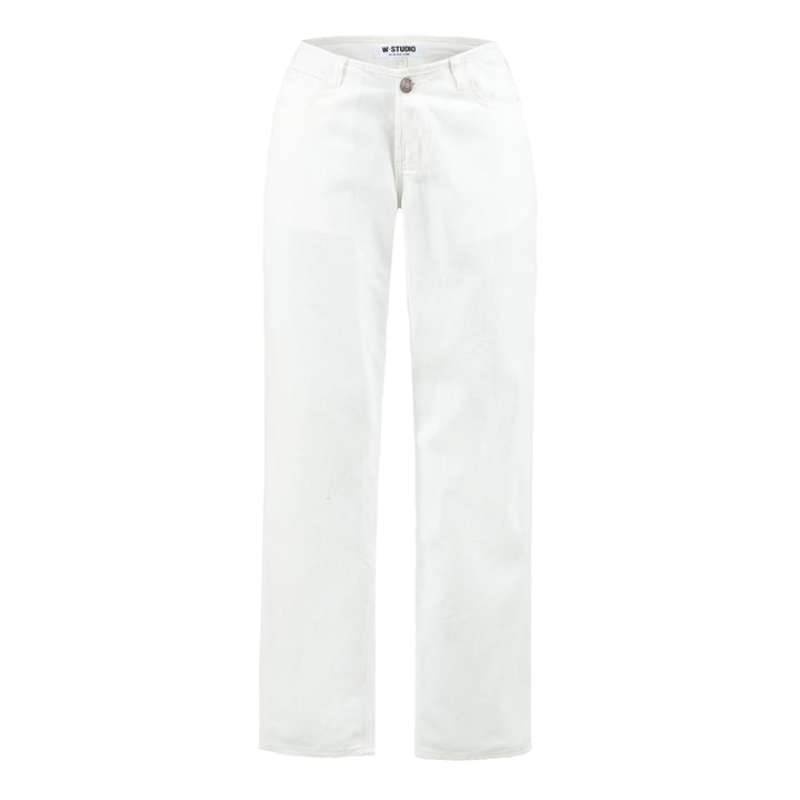 Damen Highwaist Cropped-Jeans mit geradem Schnitt und weitem Bein Drune