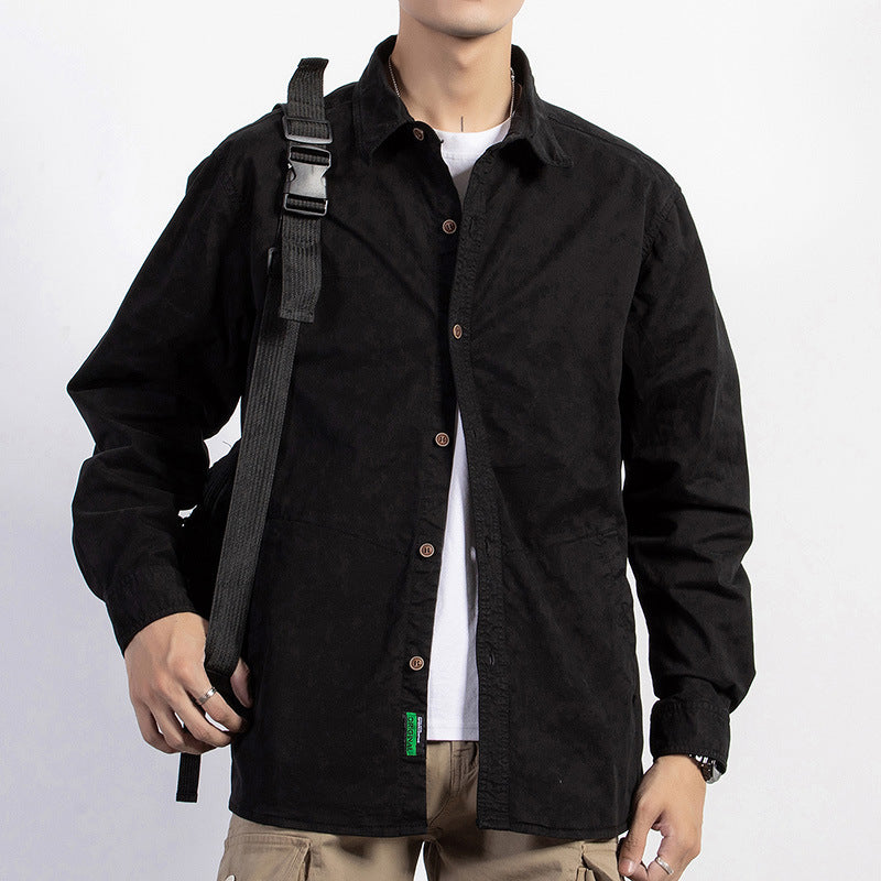 Herren Leichtes Baumwoll-Fieldshirt im Utility-Design mit entspannter Passform Drune