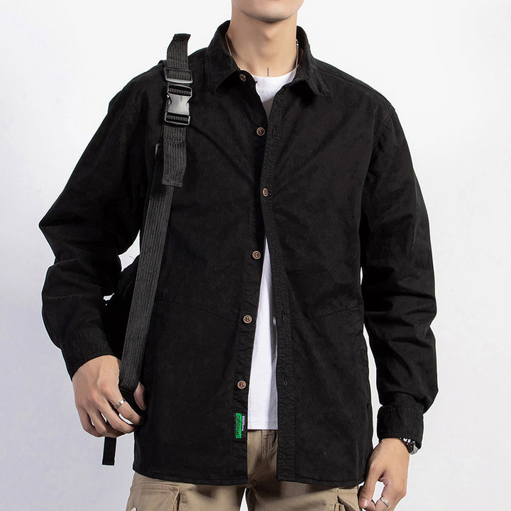 Herren Leichtes Baumwoll-Fieldshirt im Utility-Design mit entspannter Passform Drune
