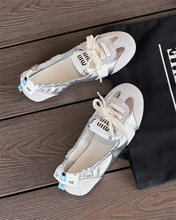 Damen Schicke Ballerinas mit weichem Wildleder-Drune