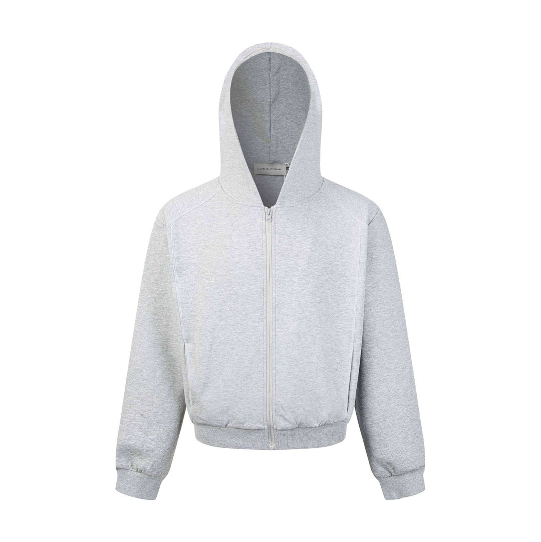Unisex Kapuzen-Sweatjacke mit durchgehendem Reißverschluss und geripptem Bund Drune