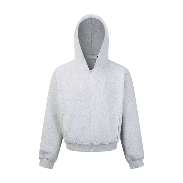 Unisex Kapuzen-Sweatjacke mit durchgehendem Reißverschluss und geripptem Bund Drune