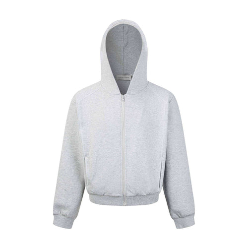 Unisex Kapuzen-Sweatjacke mit durchgehendem Reißverschluss und geripptem Bund Drune