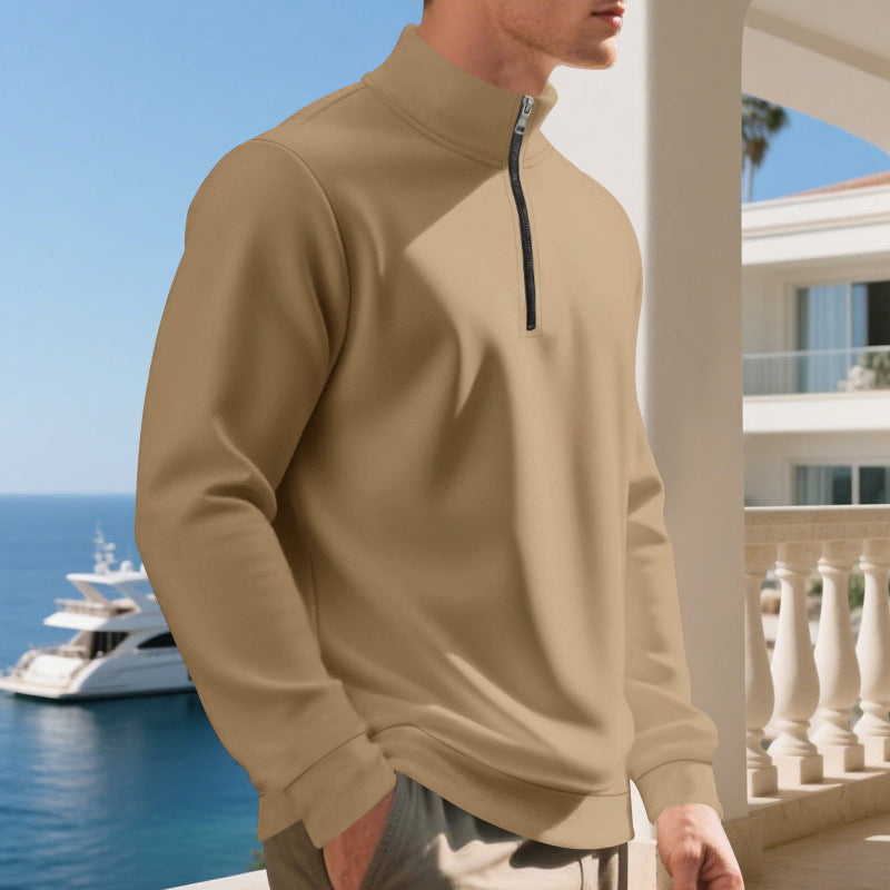 Herren sportlicher Pullover mit halbem Reißverschluss und atmungsaktiver Struktur Drune