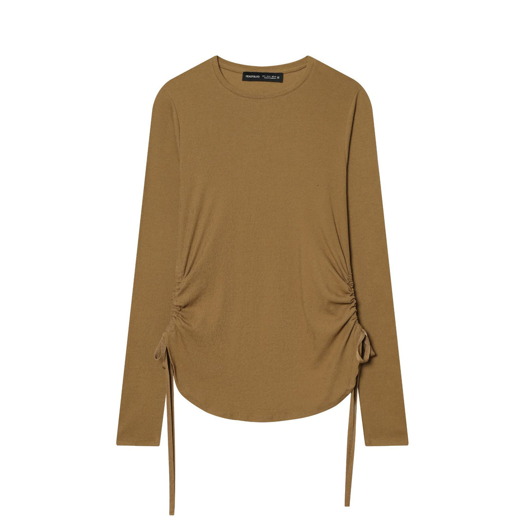 Damen nan tailliertes Longsleeve mit seitlicher Raffung und Tunnelzug Drune