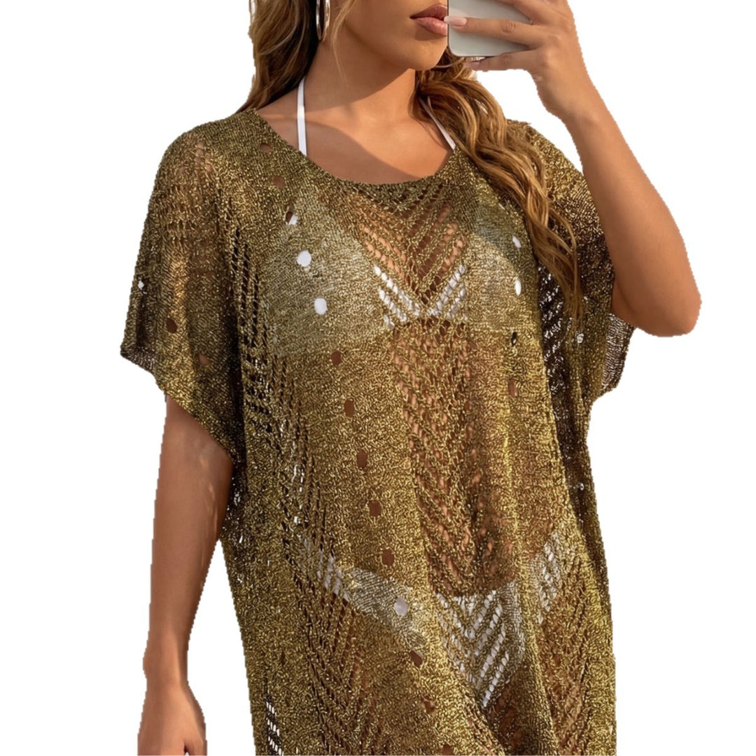 Damen eleganter häkelter Strandüberwurf Drune