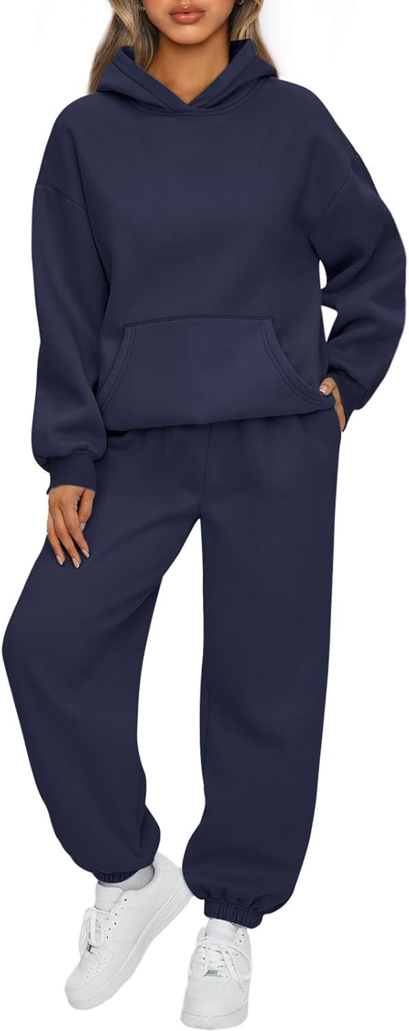 Damen nan gemütliches Oversize Hoodie und Jogginghose Set aus weicher Baumwollmischung Drune