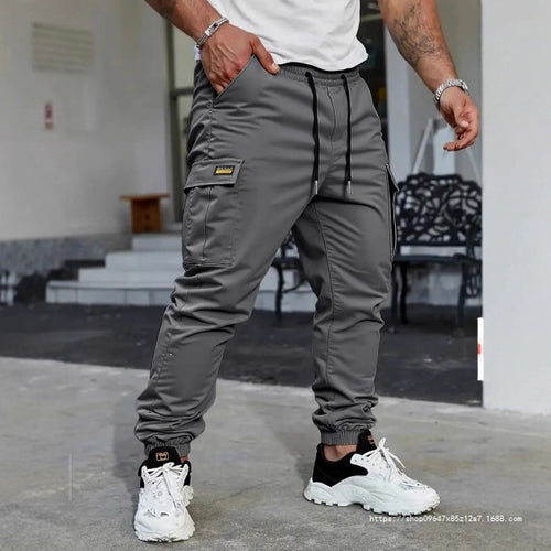 Herren Multifunktionale Cargo-Jogginghose mit verstärkten Kniepartien, Tunnelzugbund & elastischen Saumbündchen Drune