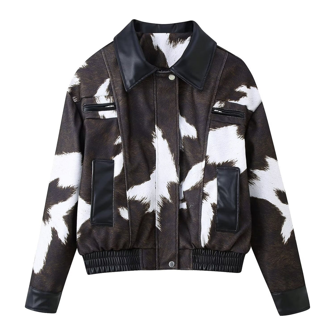 Damen Kunstlederjacke mit exotischem Tierdesign Drune