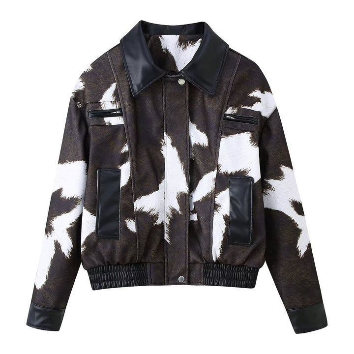 Damen Kunstlederjacke mit exotischem Tierdesign Drune