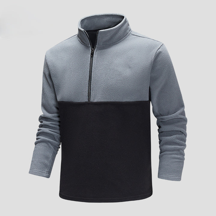 Herren Halbzip-Fleecepullover mit Stehkragen, Colorblock-Design & atmungsaktiver Mikrofleece-Qualität Drune