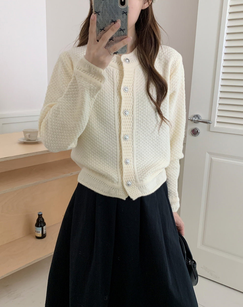 Damen Strickjacke mit strukturiertem Muster und hochwertigen Knöpfen Drune