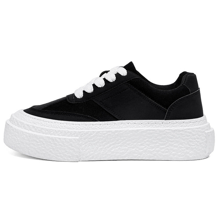 Damen modische Sneakers mit hoher Plateausohle und eleganter Oberflächenstruktur Drune