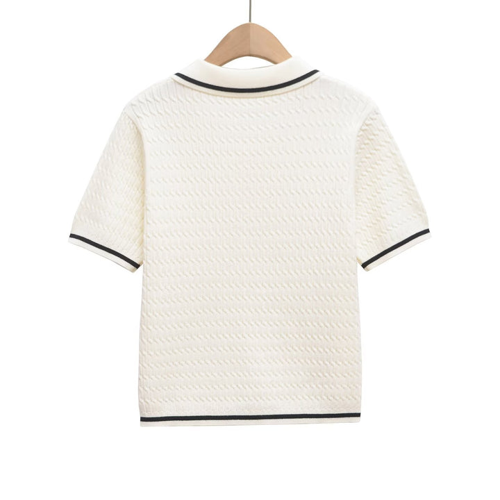 Damen Poloshirt mit strukturiertem Material und edlen Knopfdetails Drune