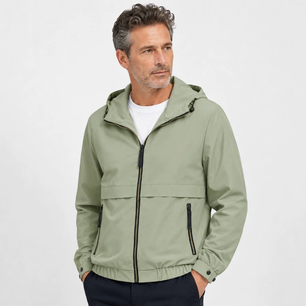 Herren Leichte Regenjacke mit verstellbarer Kapuze Drune
