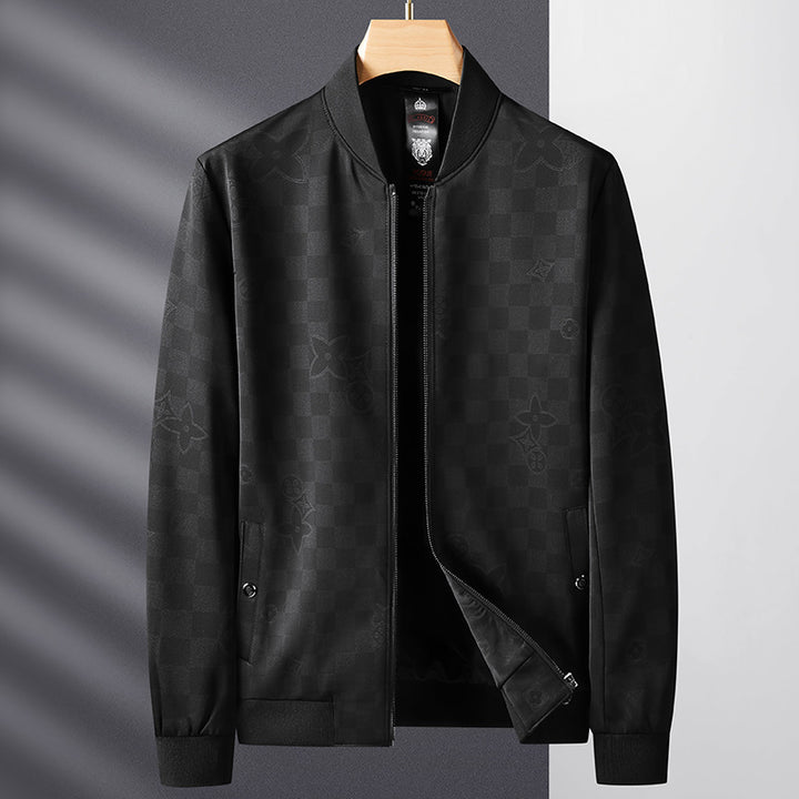 Herren Leichte Bomberjacke im Jacquard‑Monogramm mit Reißverschluss und Rippbündchen Drune
