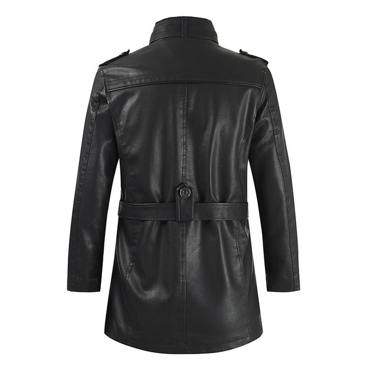 Herren Kunstlederjacke mit hochschließendem Kragen