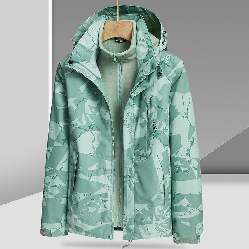 Herren Wasserabweisende Outdoor-Jacke mit integrierter Fleece-Innenjacke Drune