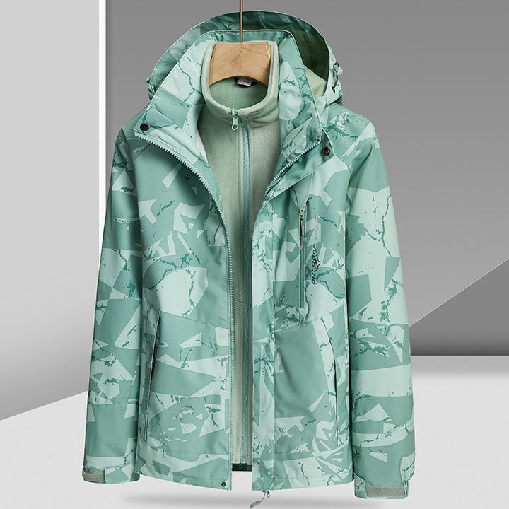 Herren Wasserabweisende Outdoor-Jacke mit integrierter Fleece-Innenjacke Drune