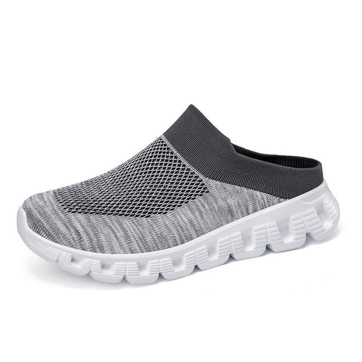 Unisex nan leichter Reiseschlupf-Mule mit gelochter Luftkammer-Sohle und sockenähnlichem Strickschaft Drune