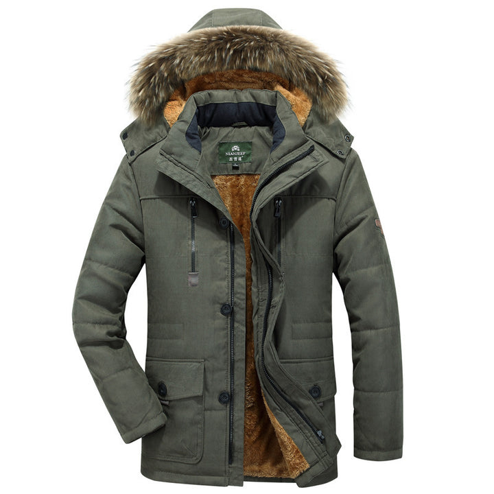Herren Thermo-Canvasparka mit durchgehendem Teddyfutter und abnehmbarer Kunstfellkapuze Drune