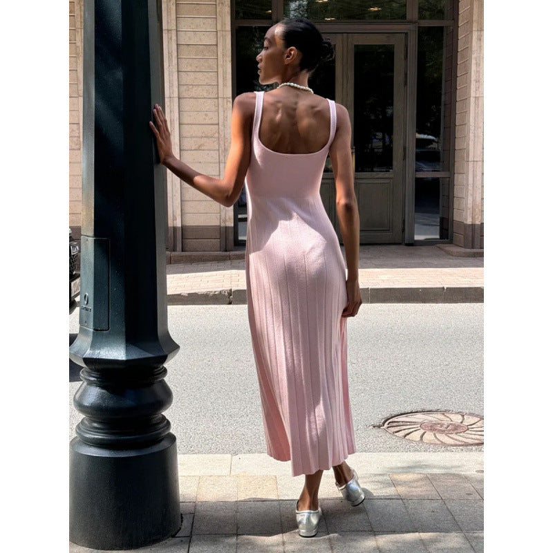 Damen Elegantes gestricktes Maxikleid mit schmalem Schnitt Drune