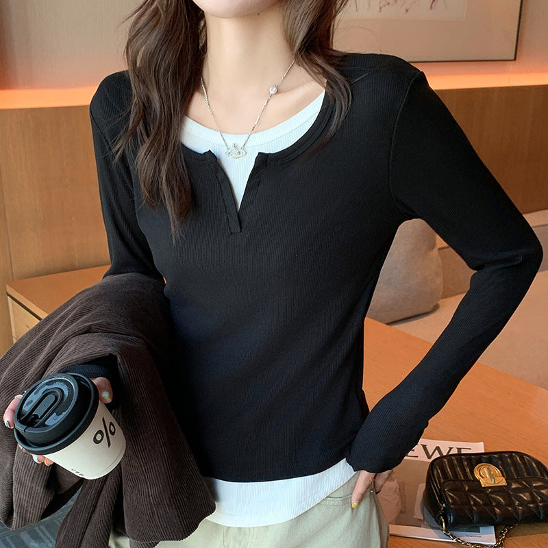 Damen Elegant geschnittenes Langarmshirt Drune