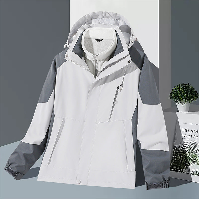 Herren winddichte Softshelljacke mit integriertem Microfleece-Innenlayer und verstellbarer Kapuze Drune