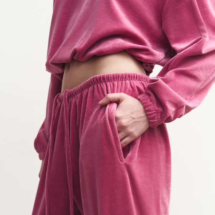 Damen kuscheliges Fleece-Loungewear-Set mit weiten Hosen und praktischen Taschen Drune