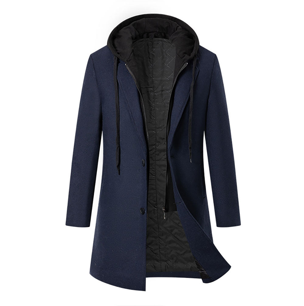 Damen eleganter Mantel mit abnehmbarer Kapuze und sportlichen Akzenten Drune