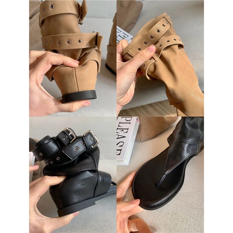 Damen offene Sandalen mit modischen Schnallen Drune