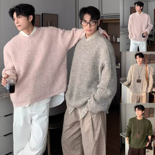 Herren Grobstrickpullover mit lässigem Schnitt und Rundhalsausschnitt Drune