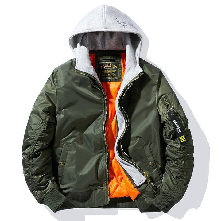 Herren Bomberjacke mit abnehmbarer Kapuzen-Innenseele und gesteppter Thermofütterung Drune