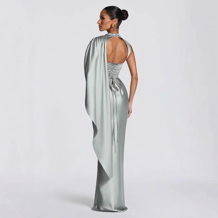 Damen Langarm Abendkleid Drune